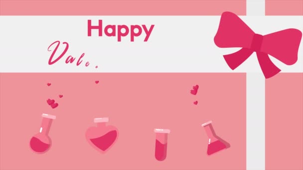 Glücklicher Valentinstag Mit Animation Liebestrank Sammlung — Stockvideo