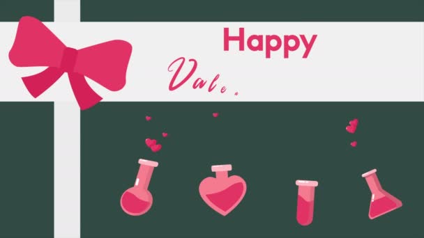 Buon San Valentino Con Animazione Collezione Pozioni Amore — Video Stock