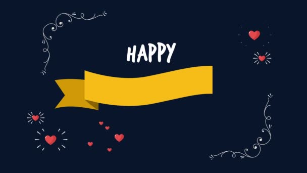 Vacances Saint Valentin avec collection de fleurs de tige d'animation 