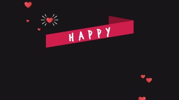 愛コレクションと幸せなバレンタインデーの挨拶の映像 — ストック動画