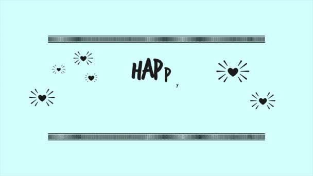 愛コレクションと幸せなバレンタインデーの挨拶のアニメーション — ストック動画