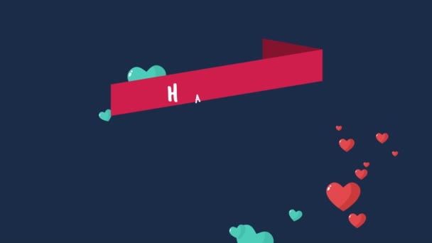 Animation Amour Fond Ruban Pour Une Joyeuse Collection Saint Valentin — Video