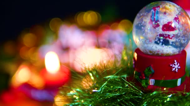 Beelden Van Sneeuw Globe Voor Merry Christmas Collection — Stockvideo