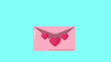 Animasyon zarf ve çikolata. Sevgililer günü koleksiyonu