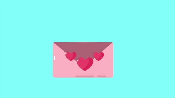 Animation Enveloppe Amour Saint Valentin Collection — Video