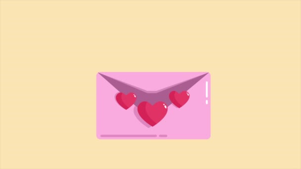 信封和巧克力的动画 情人节收藏 — 图库视频影像