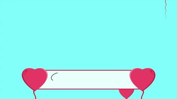 Valentinstag Mit Animationsballon Kollektion — Stockvideo