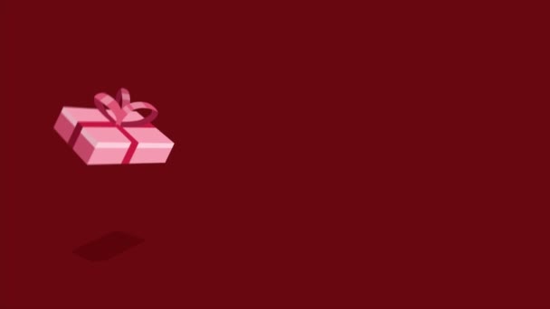 Анимация Подарка Коллекции Дню Святого Валентина — стоковое видео