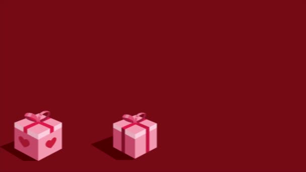 День Святого Валентина Коллекцией Подарков — стоковое видео