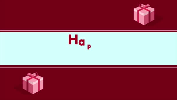 Animation saluant joyeuse Saint-Valentin avec collection de cadeaux 