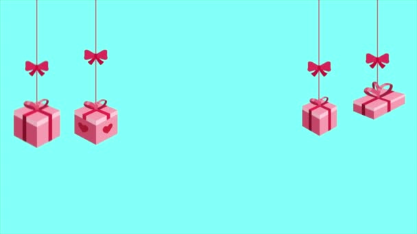 Animación Regalos Para Colección Feliz Día San Valentín — Vídeos de Stock