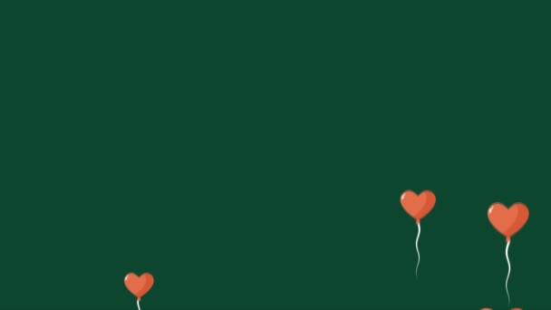 Animation Von Luftballons Mit Liebesgrüßen — Stockvideo