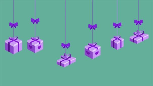 Fondo Animación Regalos Para Colección San Valentín — Vídeos de Stock