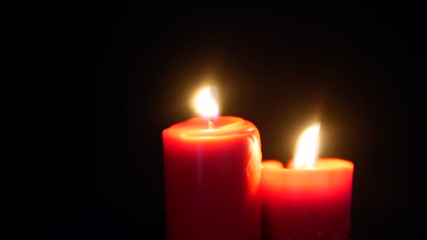 圣诞节与镜头蜡烛燃烧收集 — 图库视频影像