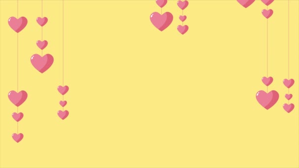 Animasyon Aşk Koleksiyonu Ile Happy Valentine — Stok video