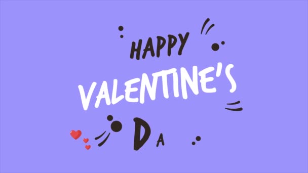 Animasyon Süsleme Ile Sevgililer Günü Tebrik Aşk Koleksiyonu — Stok video