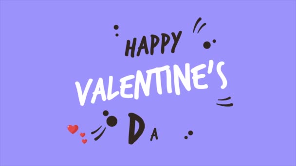 Salutation joyeuse Saint-Valentin avec animation ornement et collection d'amour 