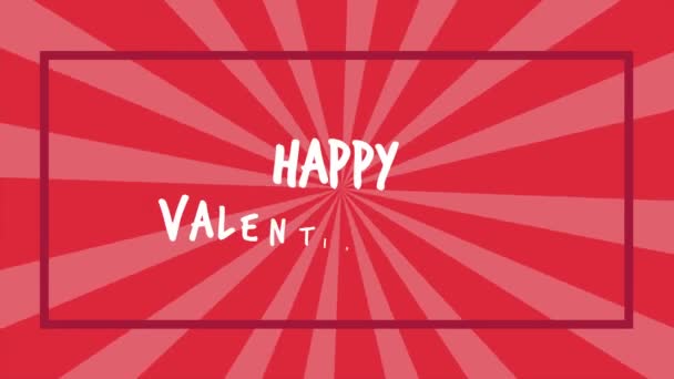 Saludo Animación Feliz Día San Valentín Con Colección Fondo Giro — Vídeo de stock