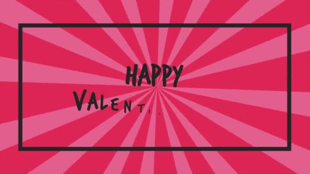 Animation Zum Fröhlichen Valentinstag Mit Wirbelnder Hintergrundkollektion — Stockvideo