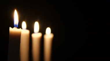 Görüntüleri beyaz yanan mum. Neşeli Noel koleksiyon