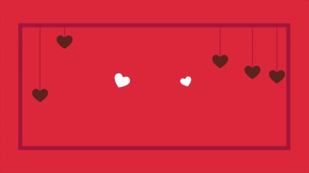 Joyeuse Saint Valentin Avec Collection Animation Des Cœurs — Video