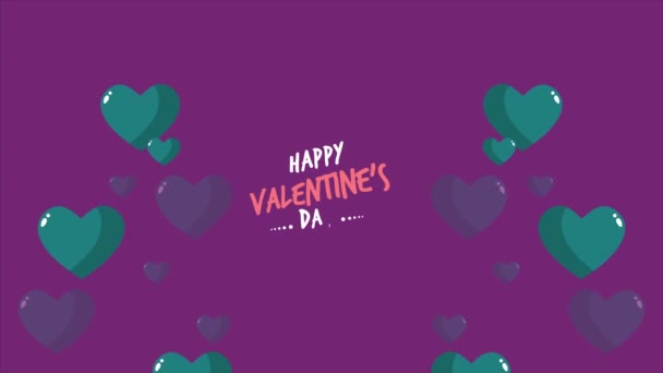 Beelden Van Liefde Met Happy Valentine Dag Groet Collectie — Stockvideo