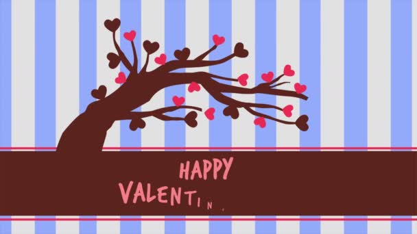 Animatie Van Boom Liefde Voor Happy Valentine Dag Collectie — Stockvideo