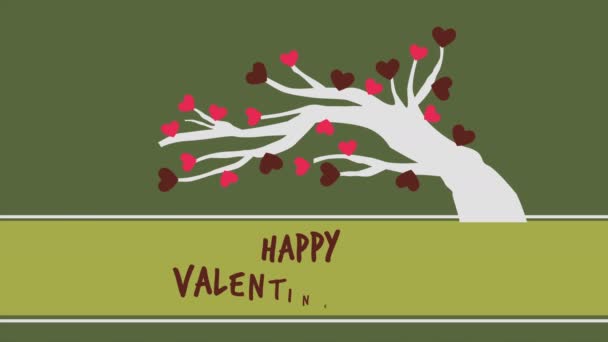 Animacja Drzewo Miłości Dla Szczęśliwy Valentine Day Kolekcji — Wideo stockowe