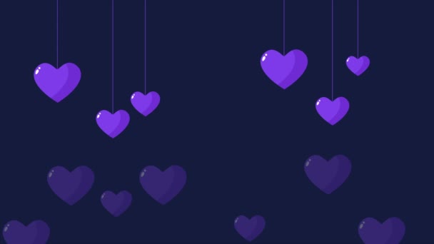 Animacji Tle Miłości Powitanie Kolekcji Dzień Valentine — Wideo stockowe