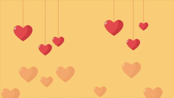 Sevgililer Günü Koleksiyonu Tebrik Için Zemin Aşk Animasyon — Stok video