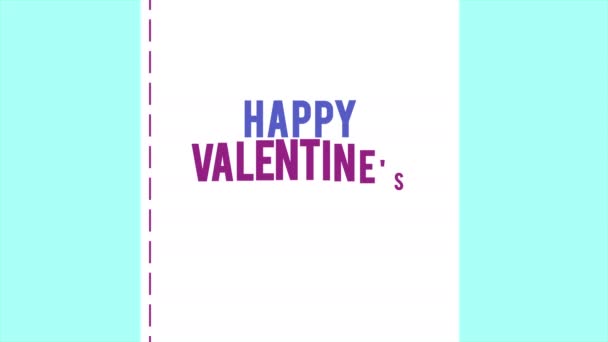 Sevgililer Günü Animasyon Zarf Şerit Aşk Koleksiyonu Ile — Stok video