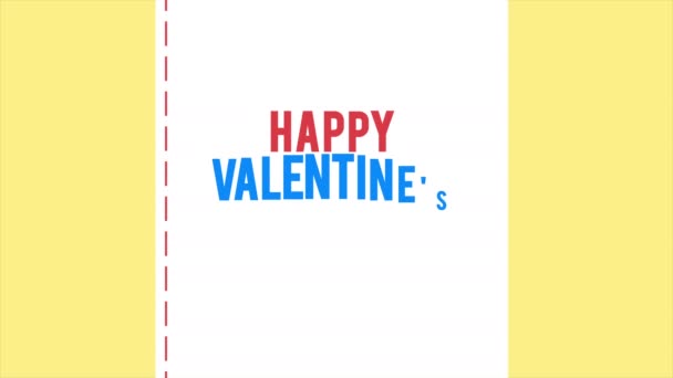 Sevgililer Günü Animasyon Zarf Şerit Aşk Koleksiyonu Ile — Stok video