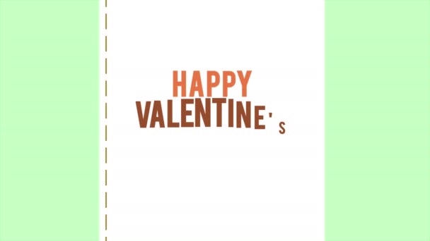 Feliz Día San Valentín Con Sobre Animación Colección Amor Cinta — Vídeos de Stock