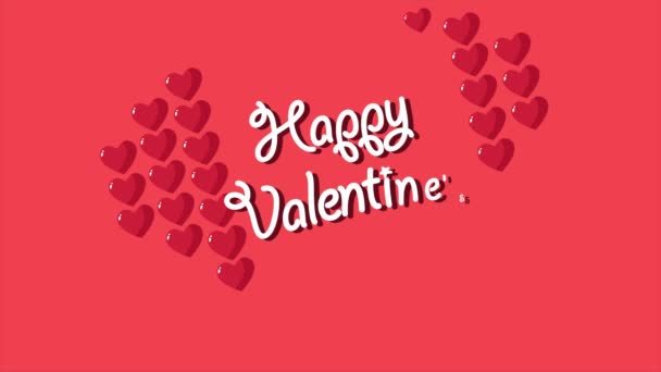 Feliz Dia Dos Namorados Com Animação Coleção Amor — Vídeo de Stock