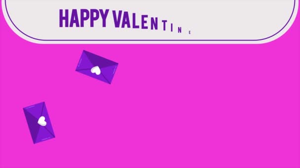 Happy Valentine Day Envelope Footage Ribbon Love Collection — Stock Video