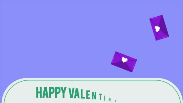 Glücklicher Valentinstag Mit Briefumschlag Und Bändchen Liebessammlung — Stockvideo