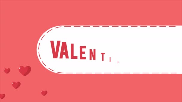 Animation Του Πετούν Καρδιά Για Την Ημέρα Του Αγίου Βαλεντίνου — Αρχείο Βίντεο