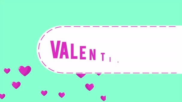 Animation Fly Heart Valentine Day Greeting Collection — Stock Video