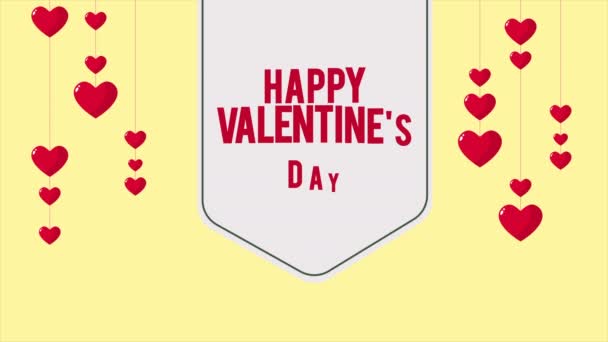 Animation Ballon Coeur Suspendu Pour Saluer Heureuse Collection Saint Valentin — Video