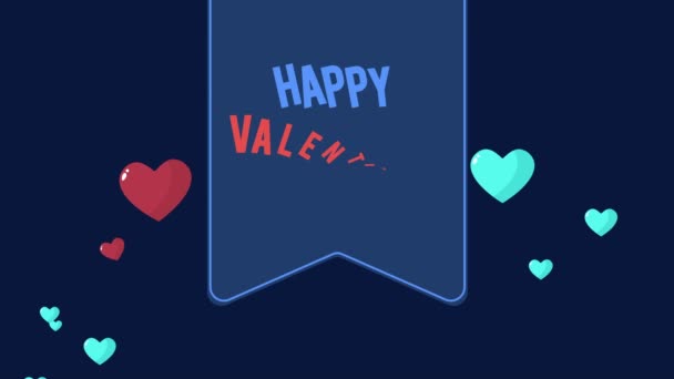 Animación Corazón Mosca Para Colección Felicitación Feliz Día San Valentín — Vídeo de stock