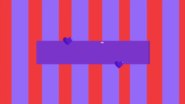 Fond rayé d'animation pour saluer la collection Saint-Valentin 