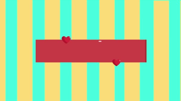 Fond rayé d'animation pour saluer la collection Saint-Valentin 