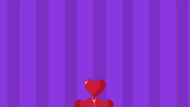 Animación Cajas Regalo Balón Corazón Colección Día San Valentín — Vídeo de stock