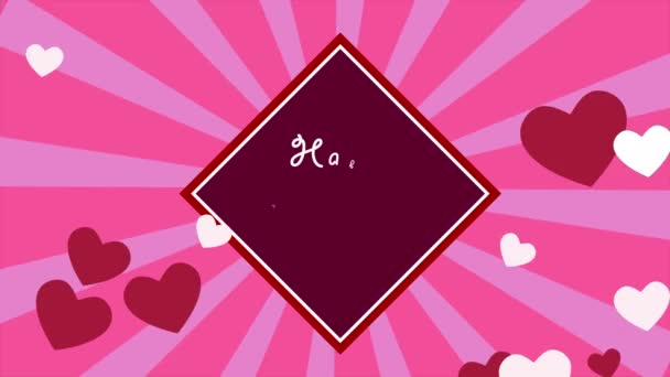 Filmación Amor Volador Con Giro Fondo Feliz Colección San Valentín — Vídeo de stock