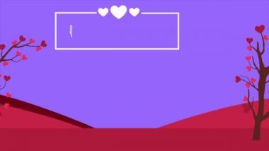 Sevgililer günü koleksiyonu için sahne love ağacının animasyon