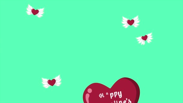 Animación Mosca Del Ala Del Amor Para Colección Happy Valentine — Vídeo de stock