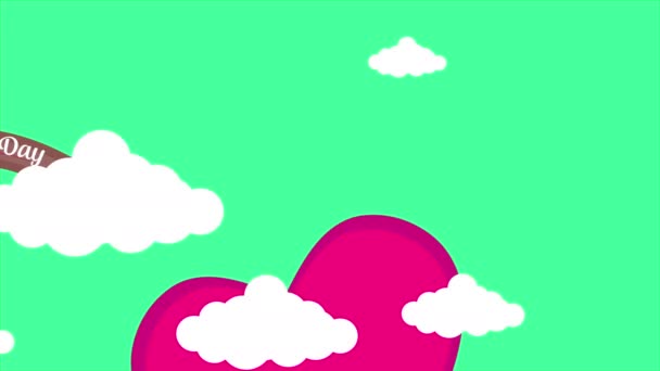 Animation Der Wolke Mit Liebe Und Schreiben Valentinstag Auf Die — Stockvideo