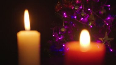 Dekorasyon Chirstmas görüntüleri yanan mum ile. Chistmas günü koleksiyonu