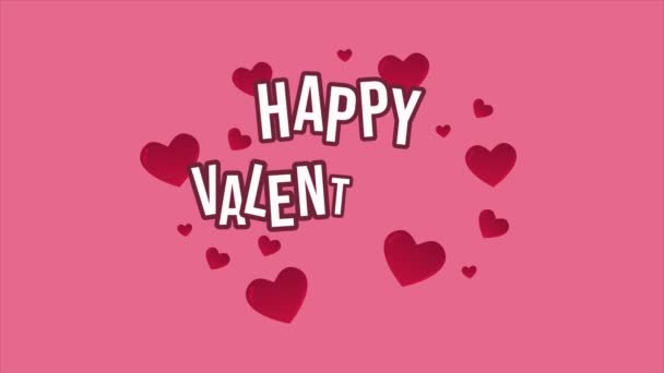 Feliz Día San Valentín Con Colección Amor Animación — Vídeo de stock