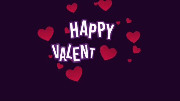 Щасливий День Святого Валентина Колекцією Анімації Кохання — стокове відео